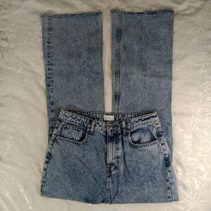 So Jeans Womens 11 Junior Blue Acidwash Frayed Hem Highrise Straightleg Cotton